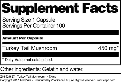 Miniatura 4 de Hongo cola de pavo - 450 mg (100 cápsulas, ZIN 521827) - Paquete de 3