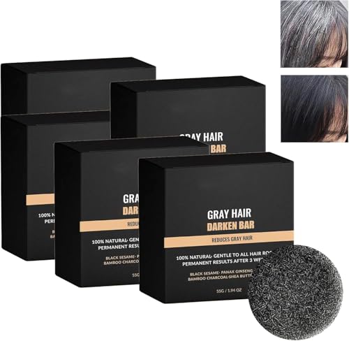 Gray Hair Reverse Bar, Mane Gray Reverse Bar, Gray Hair Coverage Soap, Reverse Grey Hair Bar Shampoo, Gray Hair Coverage Soap, Mane Root Activator Shampoo for Men and Women (5PCS)