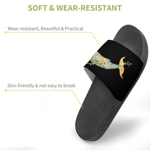 Blue Whale Ocean Non Slip Slides Sandals for Women Men Quick Drying Shower Shoes for Bathroom Pool Beach3