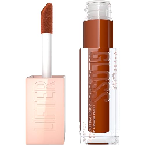 MAYBELLINE Lifter Gloss, Honey'd Lip Gloss with Hyaluronic Acid, Caramel