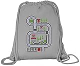  ShirtStreet Kinderteppich Straßenmotiv Premium Bio Baumwoll Turnbeutel Rucksack Stanley Stella Auto Spielteppich, Größe: onesize,Heather Grey