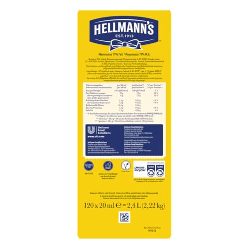 Hellmann's Real Mayonnaise 120x20ml