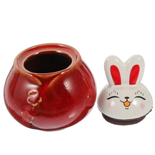 BEBEMOKO Tarro de conejo con tapa, tarros de galletas, tarro de café, condimentos, tarros de especias, cesta de mermelada, tarros decorativos con tapas, tarro de galletas con tapas herméticas,
