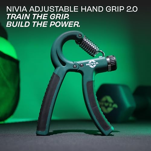Image of Nivia Hand Grip 2.0 for men and women with 5 to 60 kg adjustable resistance, Steel spring, Anti-slip grip, Durable, Grip For Forearm Strength Training (Green)