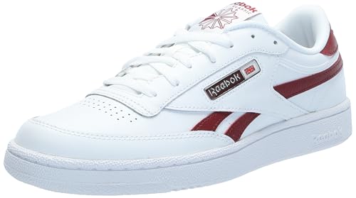 Reebok Unisex Club C Revenge Sneaker, White/Rich Maroon/White, 10 Women/8.5 Men