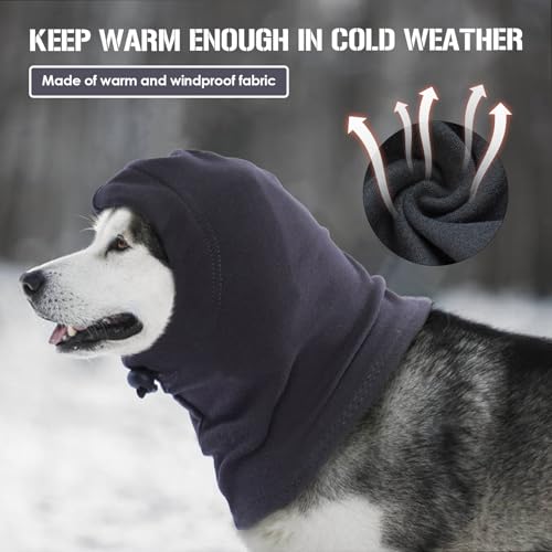 Katzinst Hunde-Schlauchschal für Den Hals, Ohrenschutz Hund, Angstlinderung und Beruhigung von Hundeohren, Haustier-Schlauchschal, Reduziert Lärm, Ohrenhaut Schützen,Grau,S