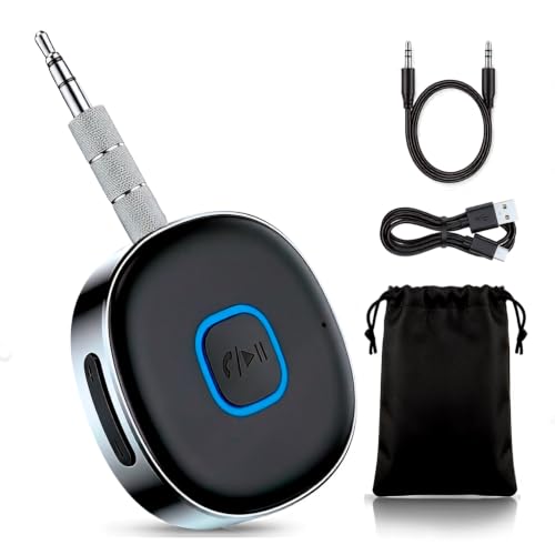 Nyxia Receptor Bluetooth 5.4 para Coche y AUX — Conexión Dual, Audio Jack 3.5 mm, 16 h de Reproducción, Llamadas Manos Libres