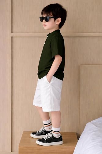 Image of Fashion Dream Boys Cotton Blend Solid Co-ord Set|Boys Co-ord Set|Boy's Clothing Set|Boy's 2 Piece Set|Clothing Set|Boys T-Shirt and Short Set|Co-ords
