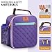 Genteen Kids Lunch Box Lunch bag for Kids Girls Teen,Insulated Lunch Bag with Bottle Holder,Small Lunch Box Cooler Lightweight Reusable LunchBox for Work Office School Travel Picnic-Purple