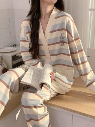 Image of LITZO Womens Korean Night Dress || Pyjama Set ||Korean Nightsuit || Women Nightwear ||Round Neck Half Sleeve Nightsuit || Loungewear || Everyday Nightdress (L-221-227)