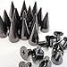RUBYCA 100 sets 14MM Black Gunmetal Color Bullet Cone Spike Stud Metal Screw Back DIY Leather-craft
