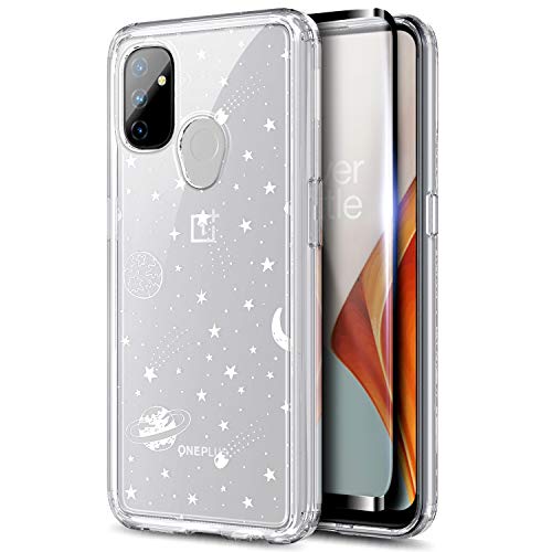 NZND OnePlus Nord N100 Case with Tempered Glass Screen Protector (Full Coverage), Anti-Scratch Shockproof Hard PC Back with TPU Bumper Protective Phone Case Cover -Universe