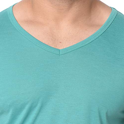 Image of Men's Cotton Blend Half Sleeve V Neck Tshirt