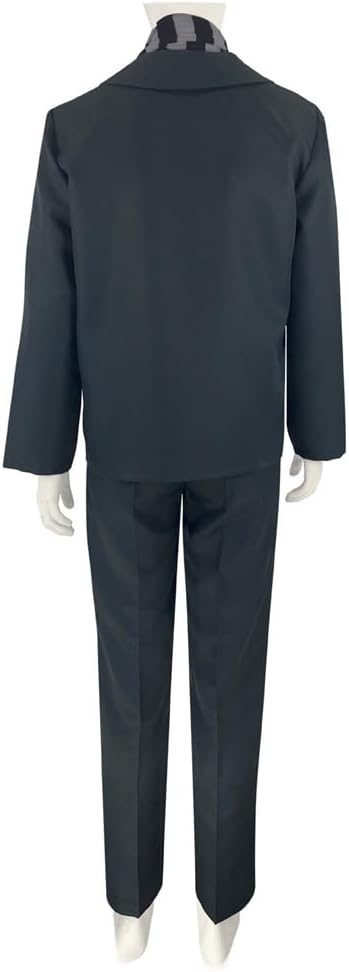 Gru Costume Black Gray Striped Scarf Accessories Set Halloween Gru Cosplay Costume for Adult Men