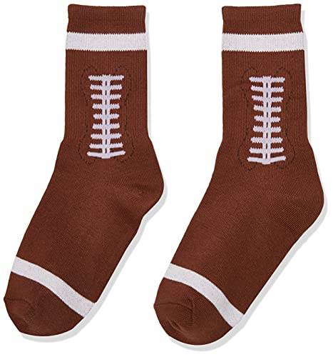K. Bell Socks Unisex Child Football Crew Casual Sock, Brown, Shoe Size 11-14 Us #TOP3
