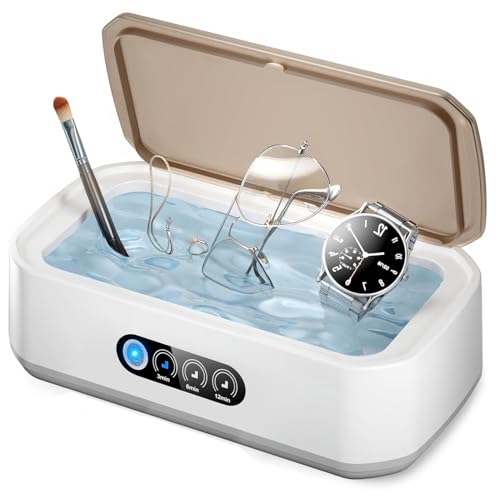 Infreecs Ultrasonic Jewellery Cleaner, 650ml 49kHz Ultrasonic Cleaner Machine with 3 Digital Timer, Professional Sonic Cleaner with One-Touch Operation, Suitable for Rings, Glasses, Jewelry, Dentures
