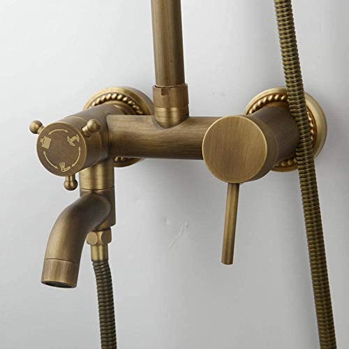 Robinet de douche en laiton antique rétro et chic avec base céramique - 3