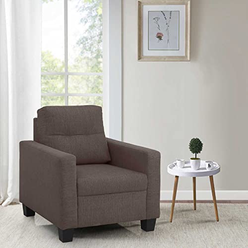 Image of Duroflex Ease - 5 Seater Sofa, 3+1+1 Sofa Set | Premium Fabric, High Comfort Foam, Durable Termite-Resistant Wooden Frame & Easy Maintenance | 3-Year Warranty - Saddle Brown