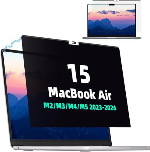 Mao Yeye Magnetic Privacy Screen for MacBook Air 15 Inch (2023-2026, M2, M3, M4, M5),Removable Anti Glare Blue Light Filter for Mac 15.3In Laptop Privacy Filter Shield Protector
