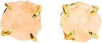 Vista 102 de Gempires Natural Raw Prong Setting Stud Earrings, 8-10 mm Crystals Earring, Handmade Jewelry, Gift for Her