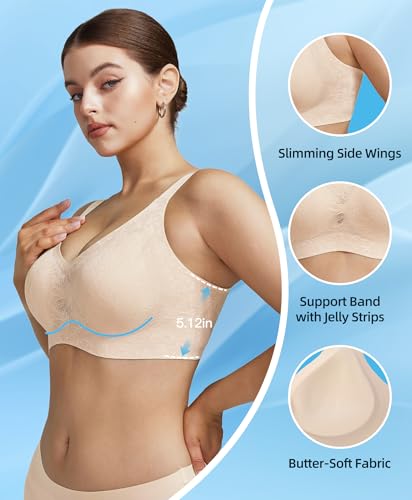 Image of Women's Wireless Minimizer Bra Full Coverage Seamless Support