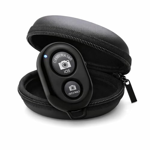 Image of CERLINK Bluetooth Remote Shutter with Protective Carry Case, Wireless Camera Control for Android & iOS Smartphones, Portable Selfie Clicker for Tripod & Selfie Stick