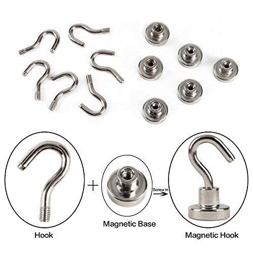 Image of AJB Heavy Duty Magnetic Hooks for Multi-Purpose Hanging(Cruise, Grill, Towel, Keys, Masks, Indoor Hanging, Home, Kitchen, Workplace, Office, School and Garage etc.)
