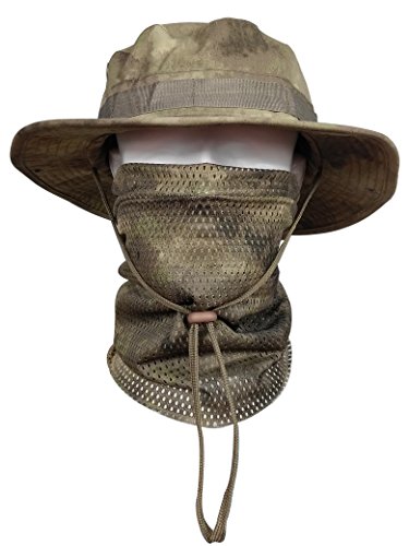 QMFIVE Airsoft Echarpe Militaire Casquette Militaire Tactique Airsoft Accessoires Boonie Seau Chapeau Large Bord Soleil Chapeaux pour la Pêche Militaire Extérieure Camping Chasse Airsoft (A-ATAC, 1) Cover
