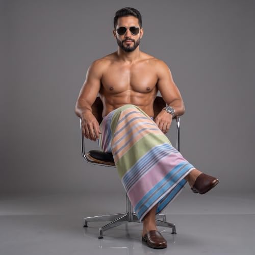 Image of Men's Cotton Lungi | Soft Breathable Wrap Around Lungi | Comfortable Daily & Home Wear for Men