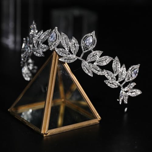 Tiara barroca de aleación fina y circonita brillante para novias 5