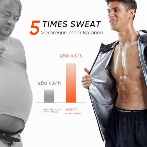HOTSUIT Saunaanzug für Männer Gewichtsverlust Schweißanzug Boxen Übung Schweiß Sauna Jacke Hose