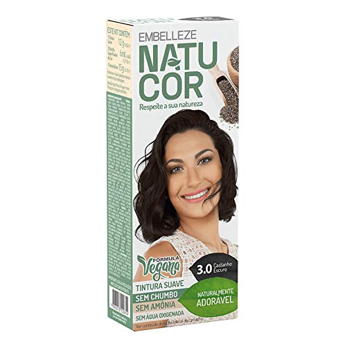 Tintura Permanente 75G 3 Castanho Escuro Cacau Unit, Natucor