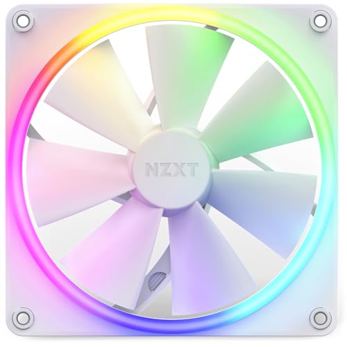Image of NZXT F140 RGB Fan - Advanced Lighting Customization, Single (Controller Required, Not Included) - 140mm, 14 x 14 x 2.6 cm, White
