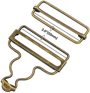 DGOL 6 Sets 2 inch Suspender Buckle & Tri-Glide Overall Buckles 3 Color With 9 Sets Copper Buttons Full Set