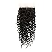 Greatremy 10A 100% Unprocessed Brazilian Human Hair 5x5 Lace Closure Curly Wave 130% Density Brazilian Human Hair with Baby Hair Free Part Natural Color 14inch