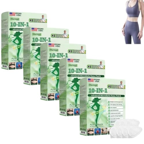 MOVVIYE Moringa Berberine X Nad Patches 2026 New 10-in-1 Berberine Patch Natural Patches for Women and Men Suitable for All Skin Types (5 Box)