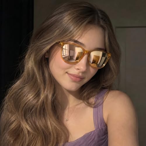 Image of Myiaur Polarized Sunglasses for Women, Square Mirrored Trendy Shades with UV Protection Reduce Glare Sun Glasses