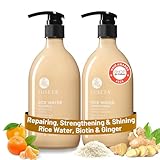 Luseta Rice Water Shampoo and conditioner Set Strengthening & Nourishing Revitalizes Shine for All Hair Types Hydrating & Frizz Control for Women and Men 16.9oz*2