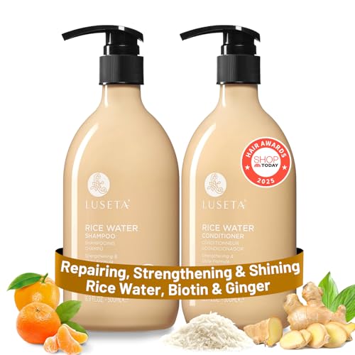 Luseta Rice Water Shampoo and conditioner Set Strengthening & Nourishing Revitalizes Shine for All...