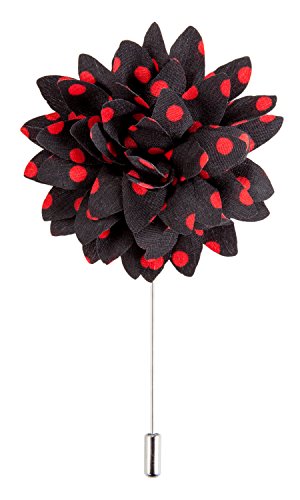 Puentes Denver Men's Lapel Flower Handmade Boutonniere Pin for Suit - Polka Dot Mums