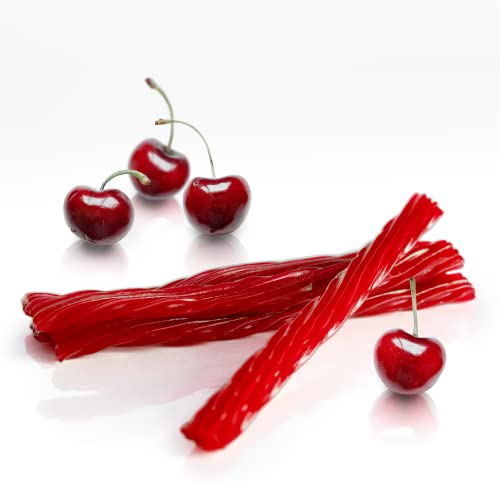 Happy Bites Cherry Licorice Twists (16 Oz) - Jumbo Size - Made With Real Fruit Juice - Certified Kosher - Vegan - Gourmet - Low Fat #TOP3