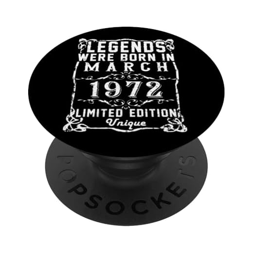 Cumpleaños Marzo 1972 Edición Limitada Regalo March 1972 PopSockets PopGrip Intercambiable
