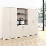 Weber Büro Profi Schrankwand abschließbar Schrank Büroschrank Flügeltürenschrank Kombischrank 5 OH Ahorn