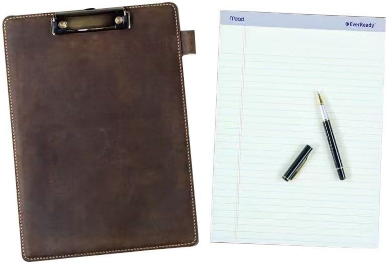 Personalized custom leather clip board letter size menu clipboard with pen holder teacher clipboards LCB05S