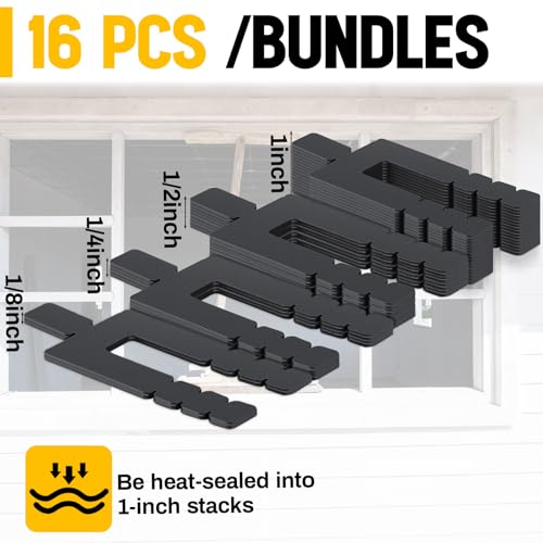 Otoolling 2500 Pcs 1/16" x 3-1/2" Stack Shims Bulk Stackable Black Shims for Windows & Doors by Otoolling - Image 3