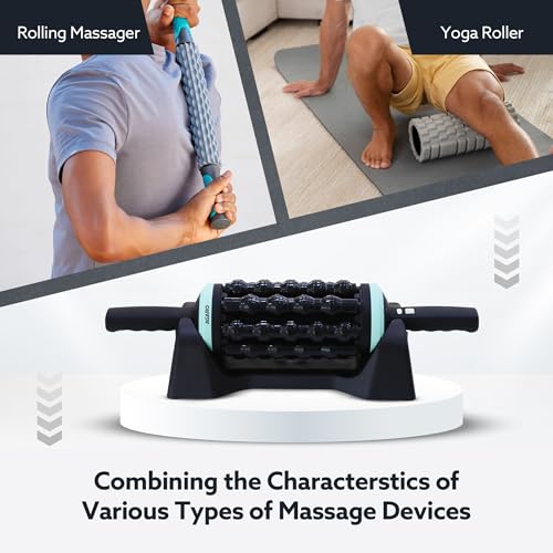 Image of AGARO Supreme Rolling Massager with Forward & Reverse Rotation | 5 Speed Levels | Rechargeable Wireless Deep Tissue Roller for Back, Legs, Thighs & Arms | Auto Shut-Off & Hands-Free Base