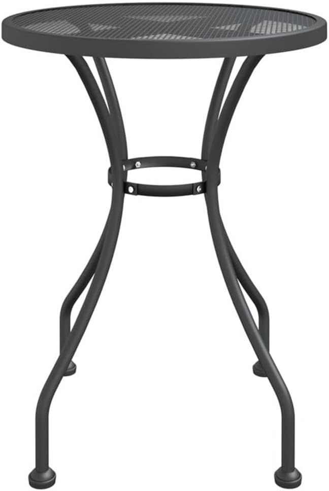 BOWERY HILL 3-Piece Expanded Metal Mesh Patio Dining Set, Gray Finish, Foldable Table and Chairs, E-Coating for Durability, Compact Outdoor Garden or Balcony Dining Furniture, Seats 2