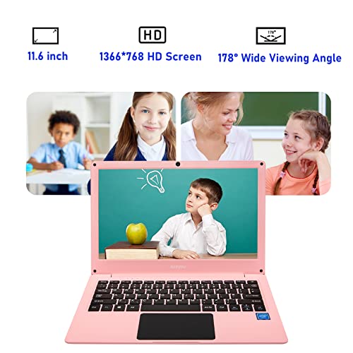 Mini-Laptop-Student-116-Windows-10-HD-Display-Laptop-Intel-Celeron-N4020-Processor-4GB-RAM64GB-eMMC-Storage-2MP-Webcam-Azeyou-U10-Ultra-Slim-and-Light-Portable-Notebook-PC-for-Student-Pink
