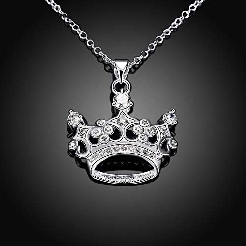Collar de princesa con corona de plata que resalta tu tierno temperamento 3