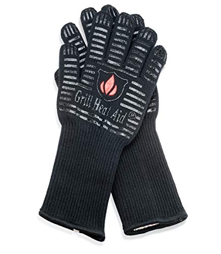 Extreme Heat Resistant Grill BBQ Gloves | Premium Insulated Durable Fireproof Kitchen Mitts Designed for Cooking, Grilling, Frying, Baking | Indoor Outdoor Accessories for Men & Women